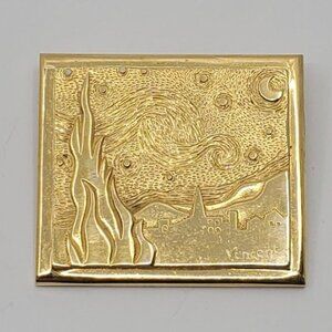 1999 Signed FORTIN Van Gogh-Inspired Gold Plated Brooch